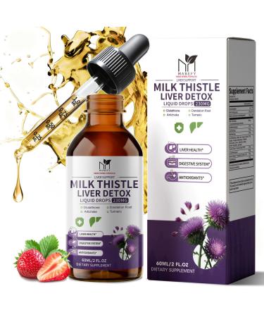 MABEFY Milk Thistle Liver Support Drops Liquid Herbal Supplement with Silymarin Dandelion Artichoke & Turmeric Antioxidant Support for Liver Health Vegan Non-GMO 2 Fl Oz