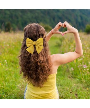 8 Pack Shiny Fabric Large Bow Hair Clips, Handmade Hair Accessories for Women - Buy Online on GoSupps.com