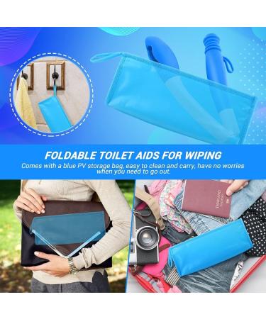 Victop Toilet Aid Tool - Foldable Comfort Wiping Solution for Restricted Mobility - 40cm Blue - Buy Online on GoSupps.com