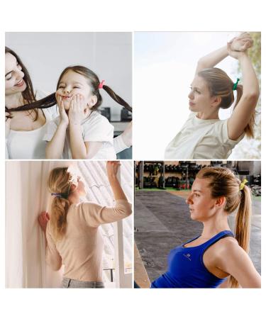 79Style 60Pcs No Crease Elastic Hair Ties - Colorful Ouchless Ribbon & Black Ponytail Holders for Women & Girls - Buy Online on GoSupps.com