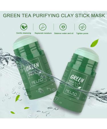 Green Tea Blackhead Remover & Purifying Clay Mask Stick - 2 Pack for Deep Pore Cleansing and Skin Brightening - Men and Women - Buy Online on GoSupps.com