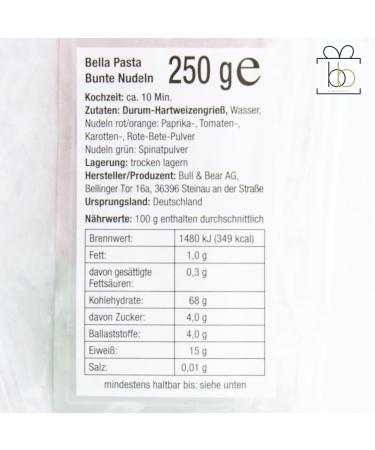 Handmade Bull & Bear Colored Noodles 250g - Durum Wheat Semolina Pasta Gift with Wooden Spoon | International Shipping - Buy Online on GoSupps.com