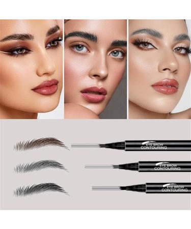 Eyebrow Pen Eyebrow Pencil with 4-Fork-Tip Liquid Eyebrow Pencils for Women Eyebrow Pen Last All-Day Eyebrow Pencil (Black) - Buy Online on GoSupps.com