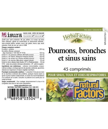 Lung Bronchial & Sinus Health | Natural Factors Respiratory Supplement | 45 Tablets - Buy Online on GoSupps.com