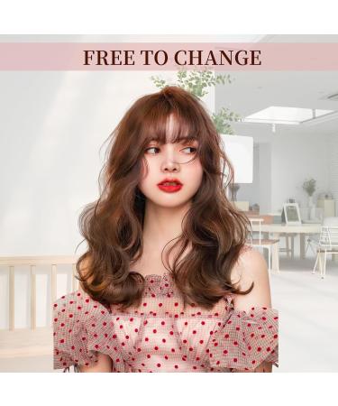 NICENEEDED Light Brown Clip in Bangs Wispy Bangs Clip in Hair Extensions Air Bangs Fringe Natural Curved Wispy Bangs Faux Hairpieces for Women Daily Wear - Buy Online on GoSupps.com