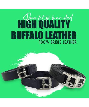 Equitack Leather Stirrup leathers - Black 42'' 42'' Black - Buy Online on GoSupps.com