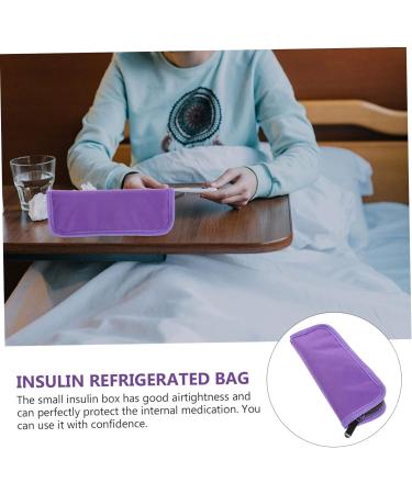 JEWEDECO Insulin Cooler Pack - Travel Storage Rack for Medications | Diabetic Insulin Cooler Case - Washable & Insulated | Purple 20x7cm - Buy Online on GoSupps.com