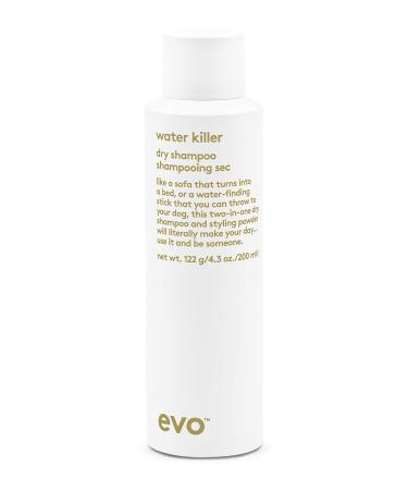 evo Water Killer Dry Shampoo - Absorbs Oil to Refresh Hair Reduces Damage from Excessive Washing - Hair Styling Spray - 200ml / 4.3oz 200 ml (Pack of 1)