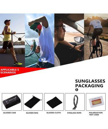 KUGUAOK Polarized Sports Sunglasses for Men - Blue Mirror | 100% UV Protection - Buy Online on GoSupps.com