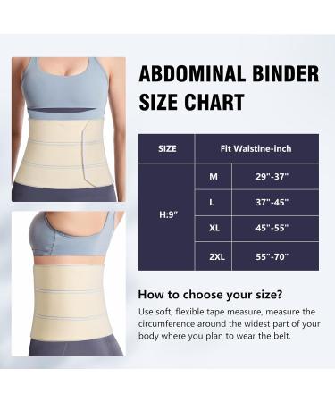 Elastic Abdominal Binder - Hernia Support Waist Belt | Universal Compression Wrap for Men & Women - Medium White - Buy Online on GoSupps.com