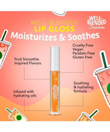Blossom Just Peachy Lip Gloss - Fruit Flavored Hydrating Lip Care 0.10 fl oz - Buy Online on GoSupps.com