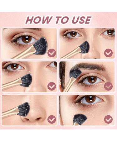 Angled Concealer Brush Set | Nose Contour & Under Eye Brush | Small Contour & Blush Brush - Black - Buy Online on GoSupps.com