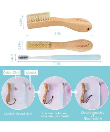 Natural Soft Boar Bristle Laundry Stain Brush - Gentle Fabric Scrubber for Delicates - Knits, Cotton, Linens - No Damage - Buy Online on GoSupps.com