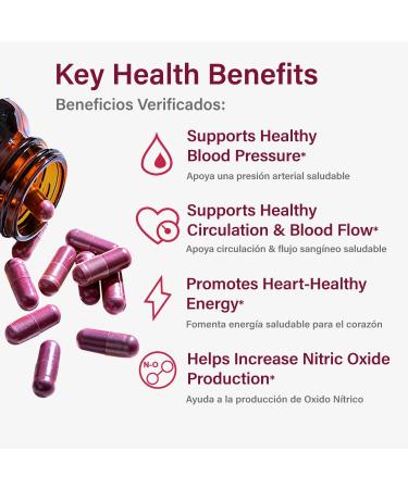 Kabooya Venasana Circulacion Beet Root Capsules Dual Action Support for Healthy Circulation & Blood Pressure | 1 000mg Non-GMO Beetroot with Grape Seed Extract 60 Capsules (30 Servings) - Buy Online on GoSupps.com