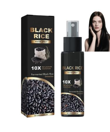 Spray l'eau de riz noire pour la croissance des cheveux spray sans rin age l'eau de riz pour cheveux secs et ab m s favorise des plus pais plus forts et doux (1pcs)