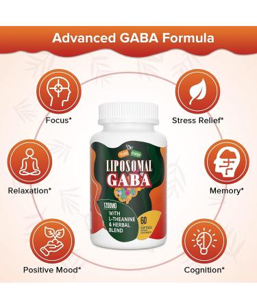 Trasicolor Liposomal GABA with L-Theanine 1200mg - High Absorption GABA Complex with Ashwagandha Chamomile Tart Cherry - 60 Softgels - Buy Online on GoSupps.com