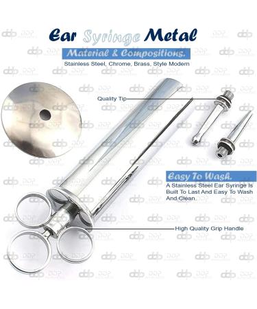 DDP Ear Wax Removal Syringe 4 OZ - Brass with Chrome Finish for Household, EMT, Firefighter, Police, Students, Schools, and Hobbies - Buy Online on GoSupps.com