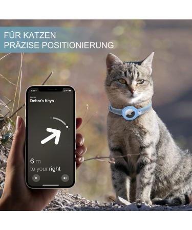 Shop Adjustable Leather Airtag Cat Collar - Reflective GPS Tracking Neck Band for All Cat Sizes (S Blue) - Anti-Losing Solution - Buy Online on GoSupps.com