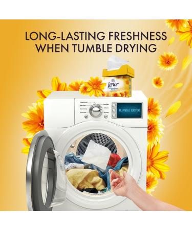 Lenor 4 x 34 pack Tumble Dryer Sheets With Welari Thank You Card Fresh Laundry Fragrance Yellow Summer Clothes Washing Scent (136sheets) - Buy Online on GoSupps.com