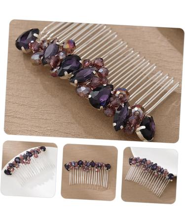Didiseaon Bride Accessories Hair piece hair European and American wild purple Splitter the photo hair curler knot top headband accessories crown hair combs for wedding rhinestones bride - Buy Online on GoSupps.com