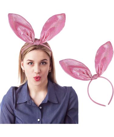Sequin Cat Ears Headbands and Bunny Ear Headbands Shiny Hairbands Glittery Hair Hoops Hair Accessories for Easter Daily Wearing Party Decoration and Cosplay Accessories (Pink) - Buy Online on GoSupps.com