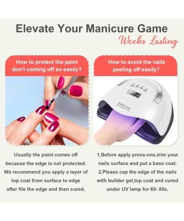 KQueenest Ombre Pink Press on Nails - Short Medium Square French Manicure | 24 Pcs Gel Fake Nails for Women - Glossy Gradient Acrylic Nails - Buy Online on GoSupps.com