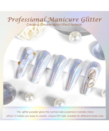 Buy Laza Chrome Nail Powder - Holographic Glitter for Stunning Nail Art & Resin Crafts | Metallic Dust & Mirror Effect - Buy Online on GoSupps.com