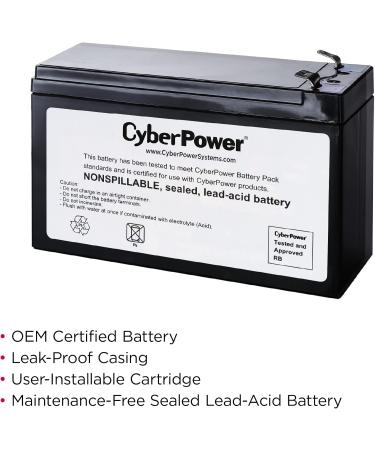 CyberPower RB1280A UPS Replacement Battery Cartridge | Maintenance-Free User Installable 12V/9Ah | Fast International Shipping - Buy Online on GoSupps.com