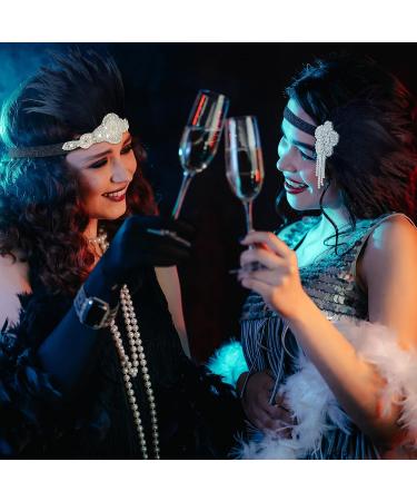 Patelai 4 Pcs Halloween Flapper Headband Set - Vintage 1920s Rhinestone Headpiece for Women - Buy Online on GoSupps.com