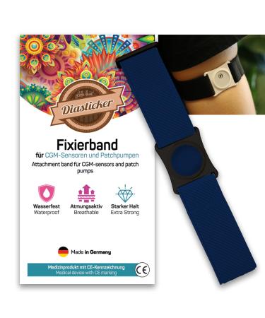Diasticker |Freestyle Libre 3 - Fixing band |Flexible - waterproof - strong stop |Sensor protection fixation for freestyle Libre sensor |Halter: Black (medium: 25-35 cm marine) M (25 - 35 cm) Marine - Buy Online on GoSupps.com