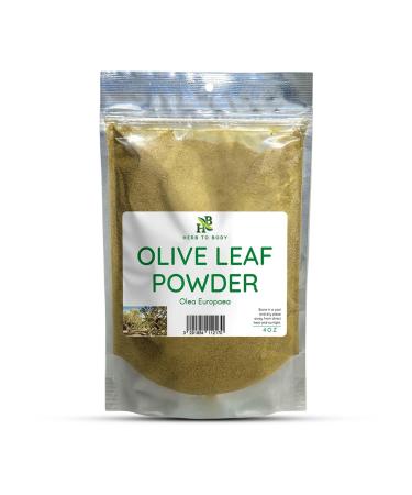 Herb To Body Olive Leaf Powder - 4 oz Wildcrafted Olive Leaves for Antioxidant Support Olive Leaf Tea and Herbal Wellness Blends