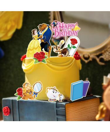 Compr 11Pcs Princess Cake Decorations Beauty and the Beast Party Supplies Beauty and the Beast Party Favors with Princess Teapots Candlesticks Princess Cake Topper for Kids Birthday Decorations Yellow - Buy Online on GoSupps.com