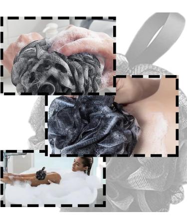TAORANJU Bath Loofah Sponge - 3 PCS Exfoliating Shower Puff Large Black Mesh Ball Body Scrubber for Ultimate Cleanliness - Buy Online on GoSupps.com