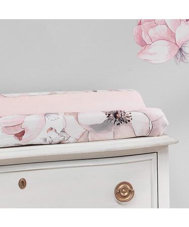 Lambs & Ivy Signature Botanical Pink/Gray Floral Minky Changing Pad Cover - Buy Online on GoSupps.com