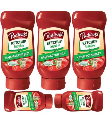 Pudliszki Mild Ketchup 480 Grams x 5 Pieces