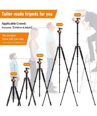 VICTIV 80 Camera Tripod - Aluminum Heavy Duty DSLR Tripod for Travel with 360 Ball Head and Carry Bag - Professional Tripod for Canon Nikon - AT40 Orange - Buy Online on GoSupps.com