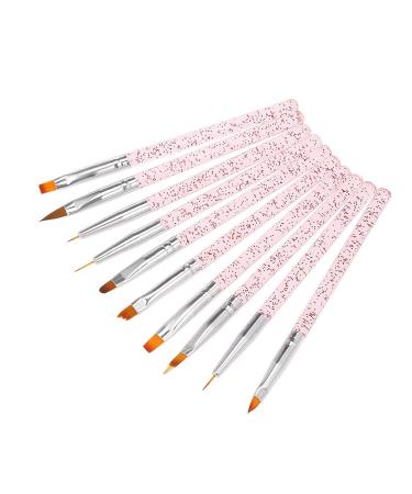 10pcs Nail Art Brush Set - Flat Line UV Gel & Acrylic Painting Tools for Manicure - Buy Online on GoSupps.com