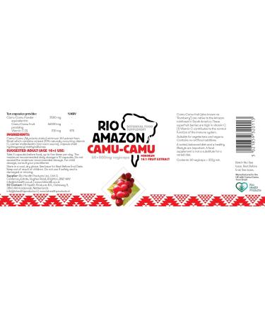 Rio Amazon 500mg Camu-Camu - Pack of 60 Vegetarian Capsules - Buy Online on GoSupps.com