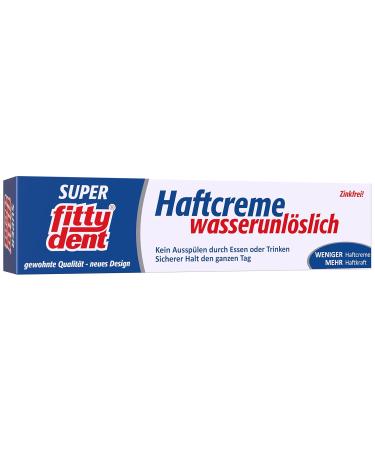 Fittydent Super Pregnation Cream 40g | Water-Insoluble Detention Cream for Upper & Lower Jaw Prostheses | Easy Application - Once Daily | Tasteless Adhesive Solution - Buy Online on GoSupps.com