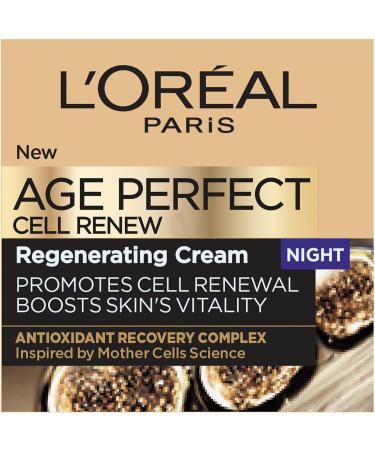 L'Oreal Paris Cell Renew Night Cream Age Perfect Anti-Oxidant Recovery Complex Night Cream For Anti- Wrinkle Firmness And Vitality 50ml - Buy Online on GoSupps.com