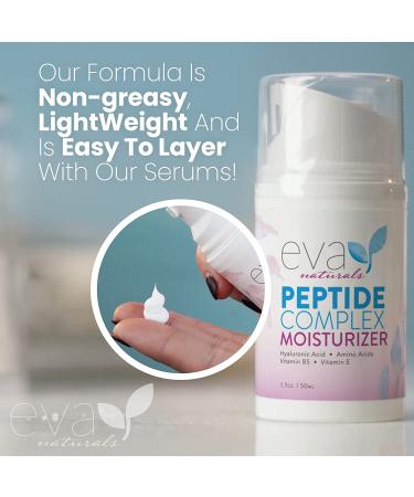 Eva Naturals Collagen Face Moisturizer Peptide - Anti-Wrinkle Hydrating Cream for Smoother Skin | 1.7Oz - Buy Online on GoSupps.com