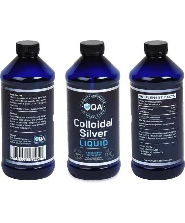 QA Colloidal Silver Liquid 25 PPM - Pure Immune Support Supplement - 16oz Nano Solution - 94.5 Servings - Buy Online on GoSupps.com