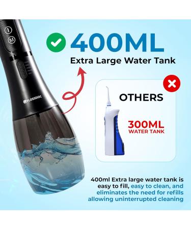 Water Flosser & Tonsil Stone Remover - 400ml IPX8 Waterproof 5 Modes Rechargeable Dental Water Picker - Buy Online on GoSupps.com