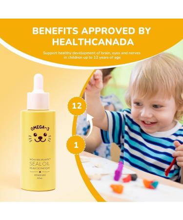 Wild Caught Omega 3 Harp Seal Oil Drops With More DPA EPA & DHA Supports Children's Heart Health Brain Development and Overall Wellness More easily absorbed 60ML - Buy Online on GoSupps.com