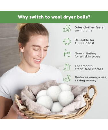 Wooly Heroes Eco-Friendly Wool Dryer Balls - 6-Pack XL Reusable Fabric Softener Natural Laundry eBook Included - Buy Online on GoSupps.com