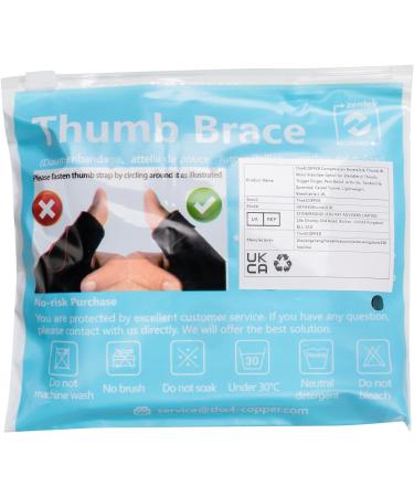 Thx4COPPER Reversible Thumb & Wrist Stabilizer Splint | L-XL Black | Pain Relief for Trigger Finger, Arthritis, Tendonitis | Breathable Material | Sprained Carpal Tunnel Support - Buy Online on GoSupps.com
