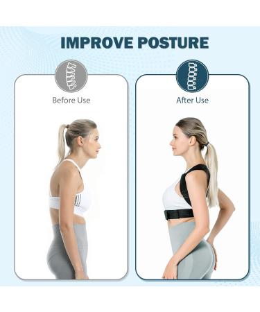 Kungfuren Posture Corrector Back Brace for Men and Women - Lower Back Pain Support Belt in Black XL (43-48) - Buy Online on GoSupps.com