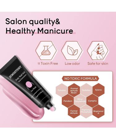 JEWHITENY Poly Extension Gel Nail Kit - 14 PCS with Mini Lamp & Slip Solution, Beginner Nail Art Design Set - Buy Online on GoSupps.com