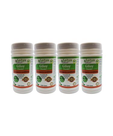 Satya Naturals Giloy (Tinospora Cordifolia Guduchi) Powder for Men and Women | Ayurvedic Herbal Powder Supplement/Remedy | Pack of 100 GMS. (4 Packs of 100 GMS.)