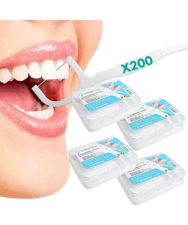 Vidaprime dental stick - reusable dental stick 200 pieces - for children and adults waxed for teeth cleaning dental care against dental surface and tartar.